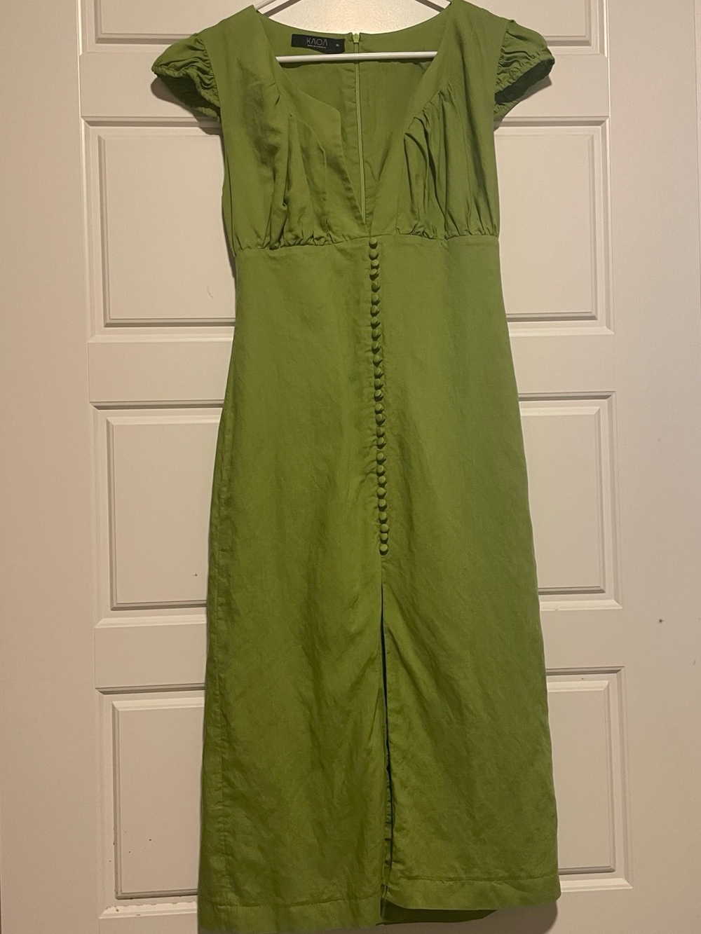 KAOA Green Button-Front Midi Dress
